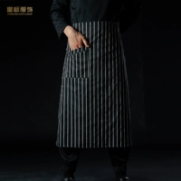 Черно -белые полоски (с карманами) Фартук 80 длинный, ремешок сингл