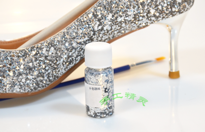 Gypsophila Grainy Silver Glitter Repair Sequins for Shoes, Crystal Silver Hot Air High Heels Touch-Up Glitter Powder, Silver Gray