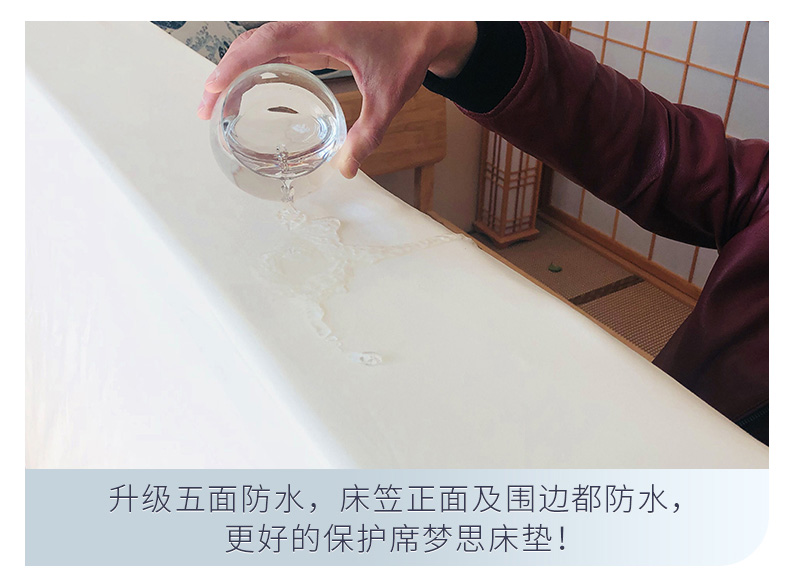 Giường không thấm nước riêng biệt Bộ trải giường đơn đặt ga trải giường Simmons trải nệm chống bụi phủ giường 1,8m 	ga giường bo chun