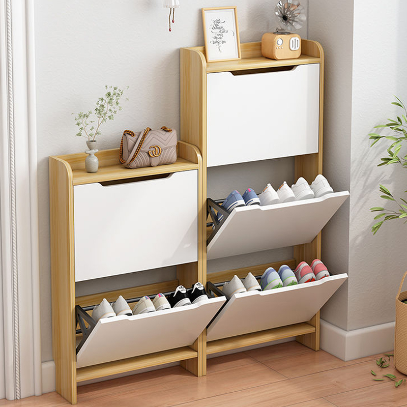 Solid Wood Shoe Cabinet 17cm Thin Model for Home Entrance, Small and Narrow 13cm Entryway Console Cabinet 15cm Thin Shoe Cabinet