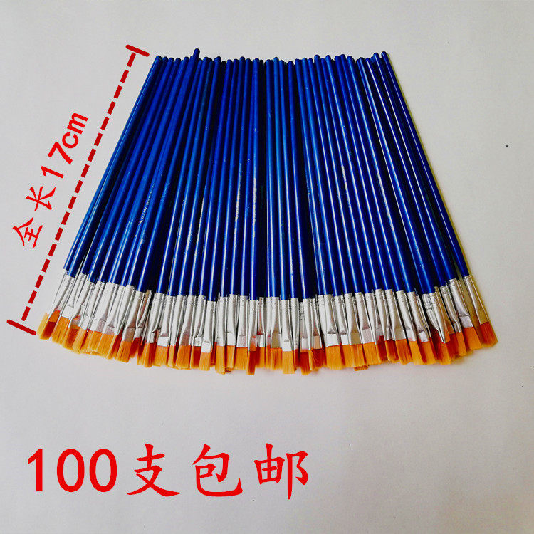 Nylon Flat Head Water Powder Watercolor Pen Mouth Red Grinding Plastic Rod Oil Painting Pen Brush Graffiti Propylene Fine Pen