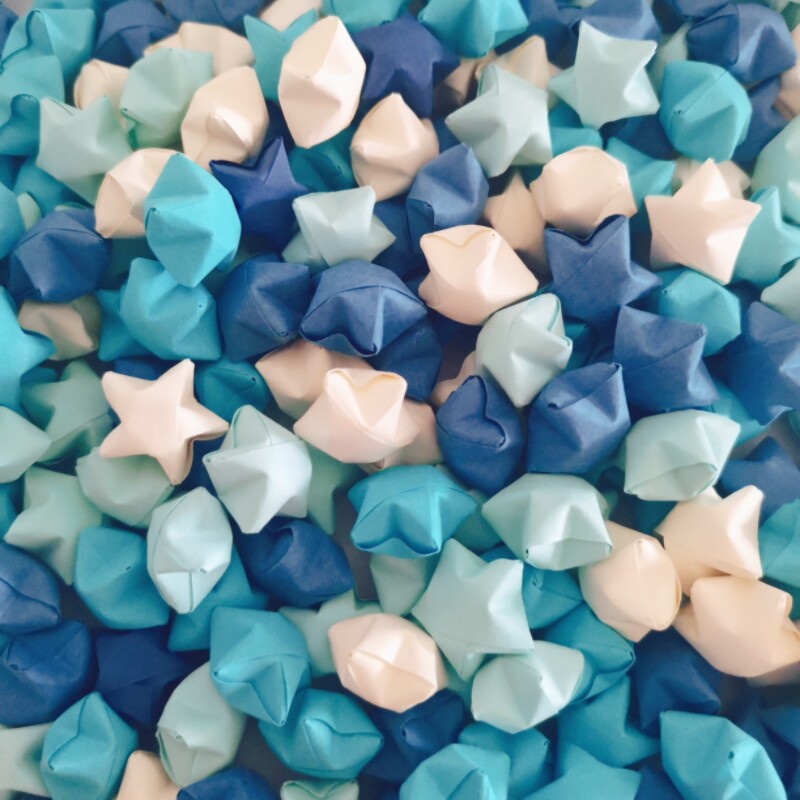 Handmade Fold Paper Stars Finished Products StereoXu may be lucky to send girls girlfriends on Valentine's Day 7 New Year's Eve gift-Taobao