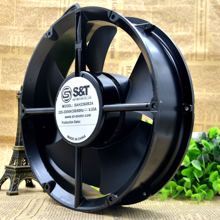 S&T SAH2260B2A 22 20CM 22060 220V 0.53A Circular Heat Resistant Cooling Fan