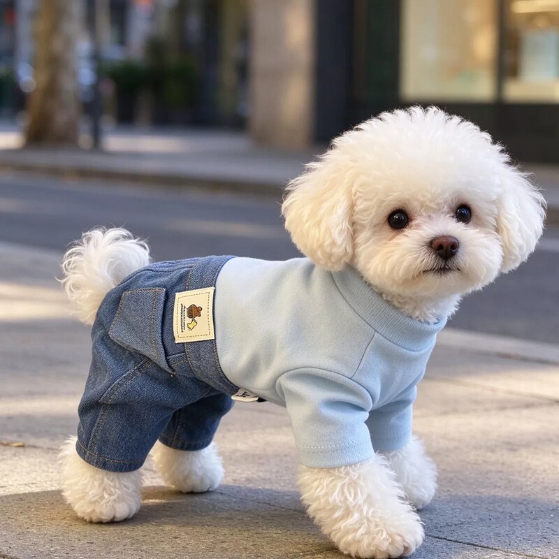 High-Quality Dog Clothes 2026 New Autumn and Winter Fleece-Lined Warm Pet Small Dog Teddy Bichon Four-Legged Outfit