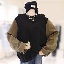 zaw large size fat mm design sense niche sweatshirt female spring and autumn 2021 new fake two suit sleeve stitching top