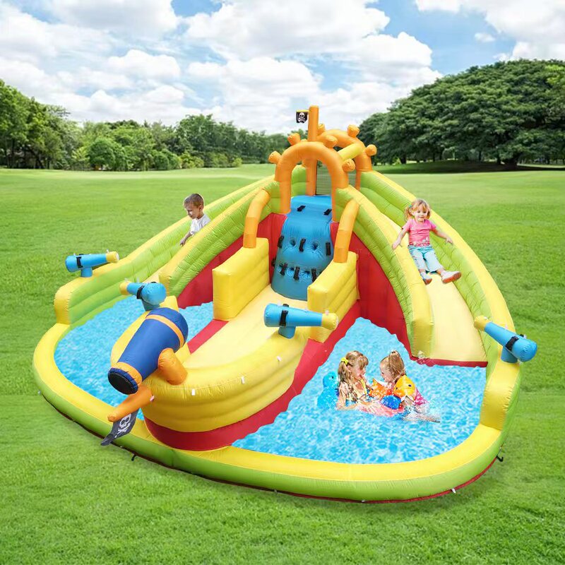 Inflatable Castle for Children, Home Use Inflatable Slide, Small Trampoline, Export Summer Water Pool, Children's Castle