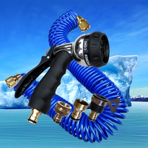 Chrome-plated 7 water spray all copper connected to household antifreeze and explosion-proof pure EVA spring tube watering flower car wash water gun 10~20 meters