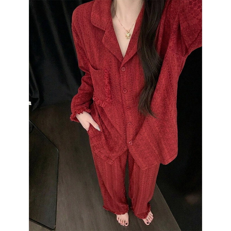 Victoria Cloud Cotton Red Pajamas for Women 2026 New Autumn High-End Style Long-Sleeve Homewear for the Year of the Zodiac