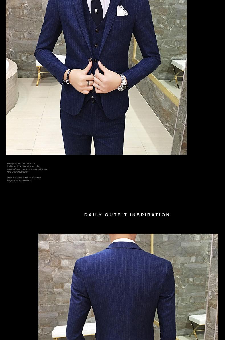 Bộ đồ vest nam sọc phiên bản Hàn Quốc của chú rể chuyên nghiệp shop do nam cao cap