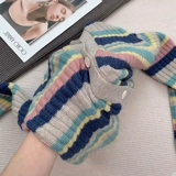 Радужный свитер, осенняя куртка, трикотажный кардиган, коллекция 2023, премиум класс