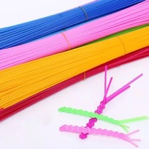 Lengthened and thickened opaque origami stars handmade plastic woven straw Lucky star Color star tube woven vase