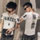 Summer Korean style men's barber clothes trendy Kuaishou celebrity short sleeve half sleeve personalized fashion Douyin T-shirt