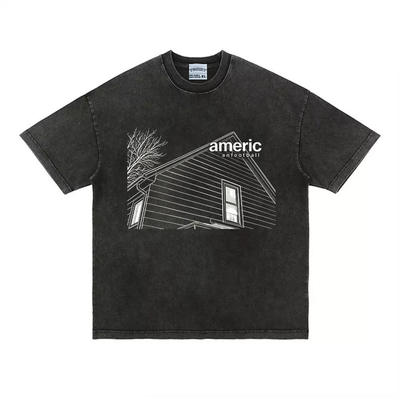 American Football Fan Merchandise T-Shirt Midwest Vibes Heavyweight Vintage Cotton Short Sleeve