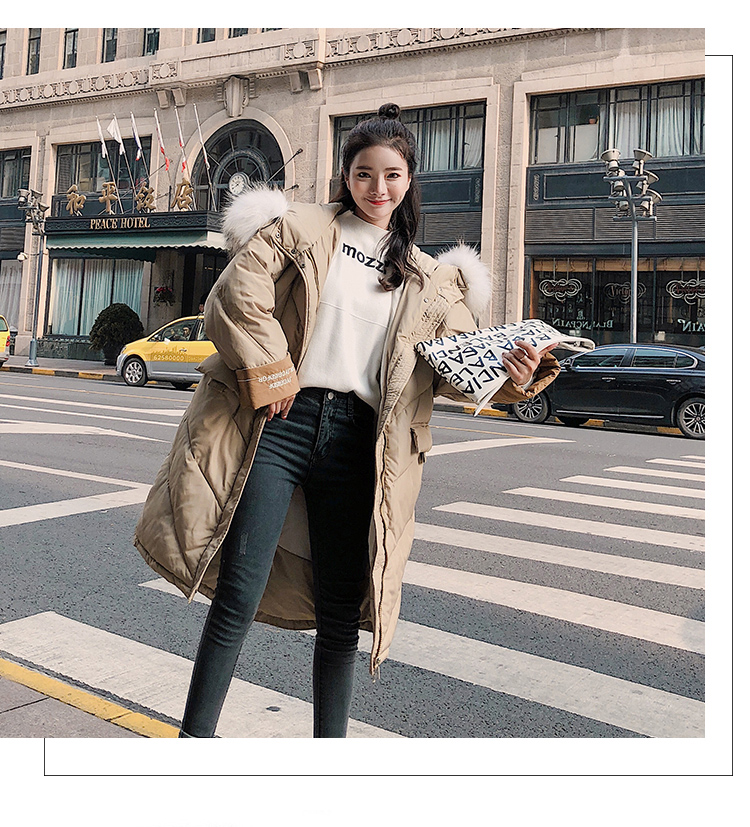Bà bầu mặc áo khoác cotton Phiên bản Hàn Quốc của phần dài cỡ lớn rộng rãi làm dày bà bầu xuống áo khoác bà bầu mùa đông áo khoác cotton váy bầu đẹp