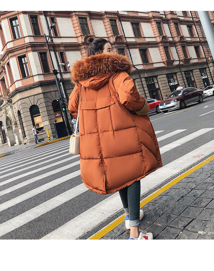 Bà bầu mặc áo khoác cotton Phiên bản Hàn Quốc của phần dài cỡ lớn rộng rãi làm dày bà bầu xuống áo khoác bà bầu mùa đông áo khoác cotton váy bầu đẹp
