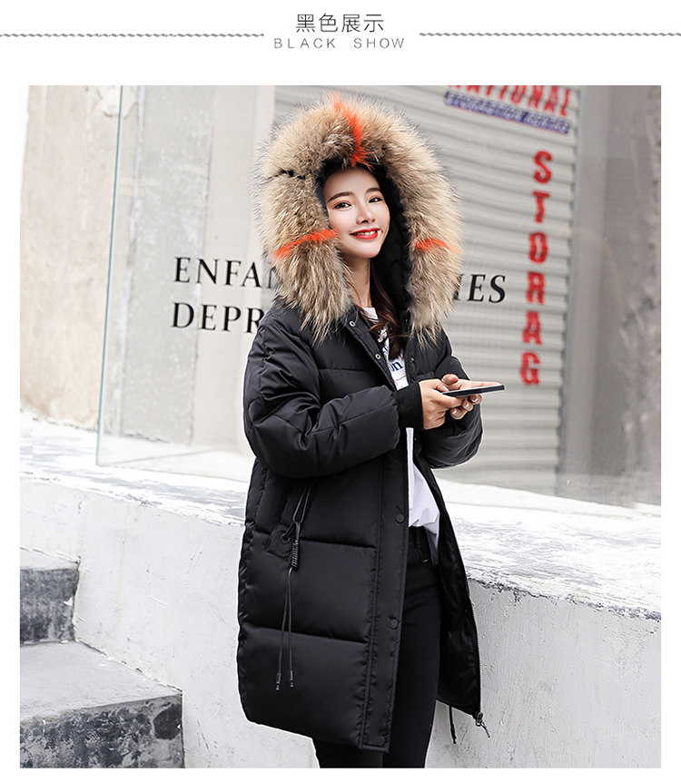 Áo bà bầu mùa đông xuống áo khoác cotton nữ Hàn Quốc áo dài cotton rộng kích thước dày áo khoác cotton tháng quần áo một phông chữ áo dài bầu