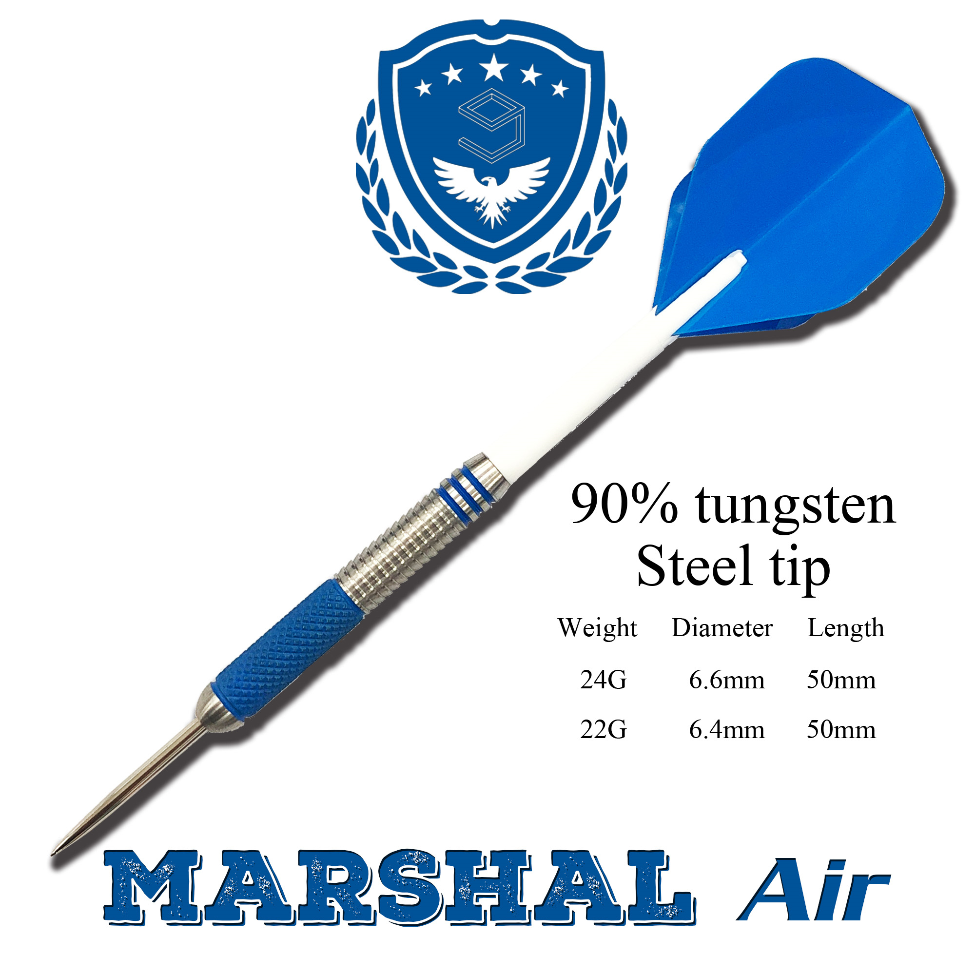 Nine-card darts MARSHAL Air 90% tungsten steel hard type M2 straight cylinder type