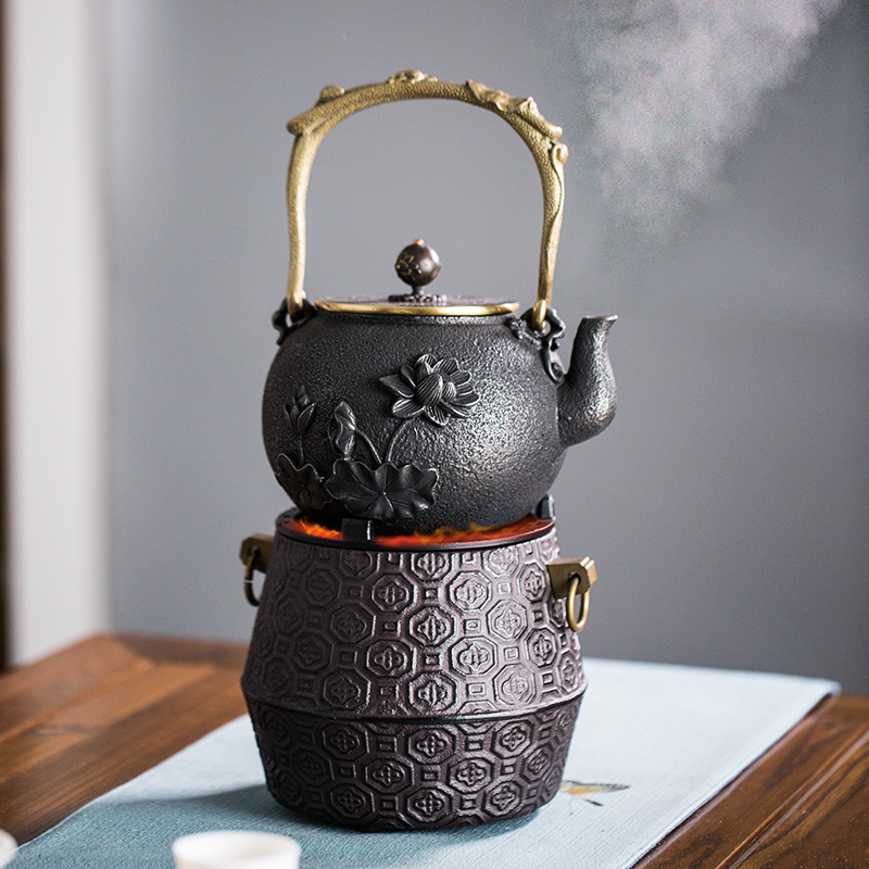 Carbon iron pot fire furnace heating furnace cast iron kung fu tea boiled tea kettles wind heating household is suing alcohol charcoal burners