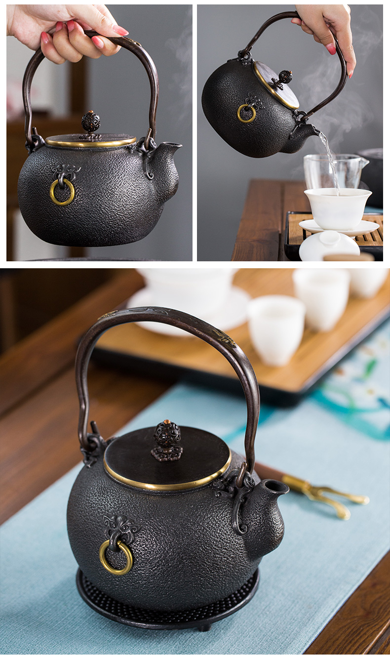 Gold cast iron pot of boiled tea kettle manual imitation in southern Japan tea stove teapot the boiled tea, the electric TaoLu suits for
