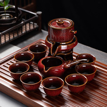 Red kiln becomes Gongfu tea set Automatic tea maker Lazy tea maker Tea pot tea cup High-grade gift box