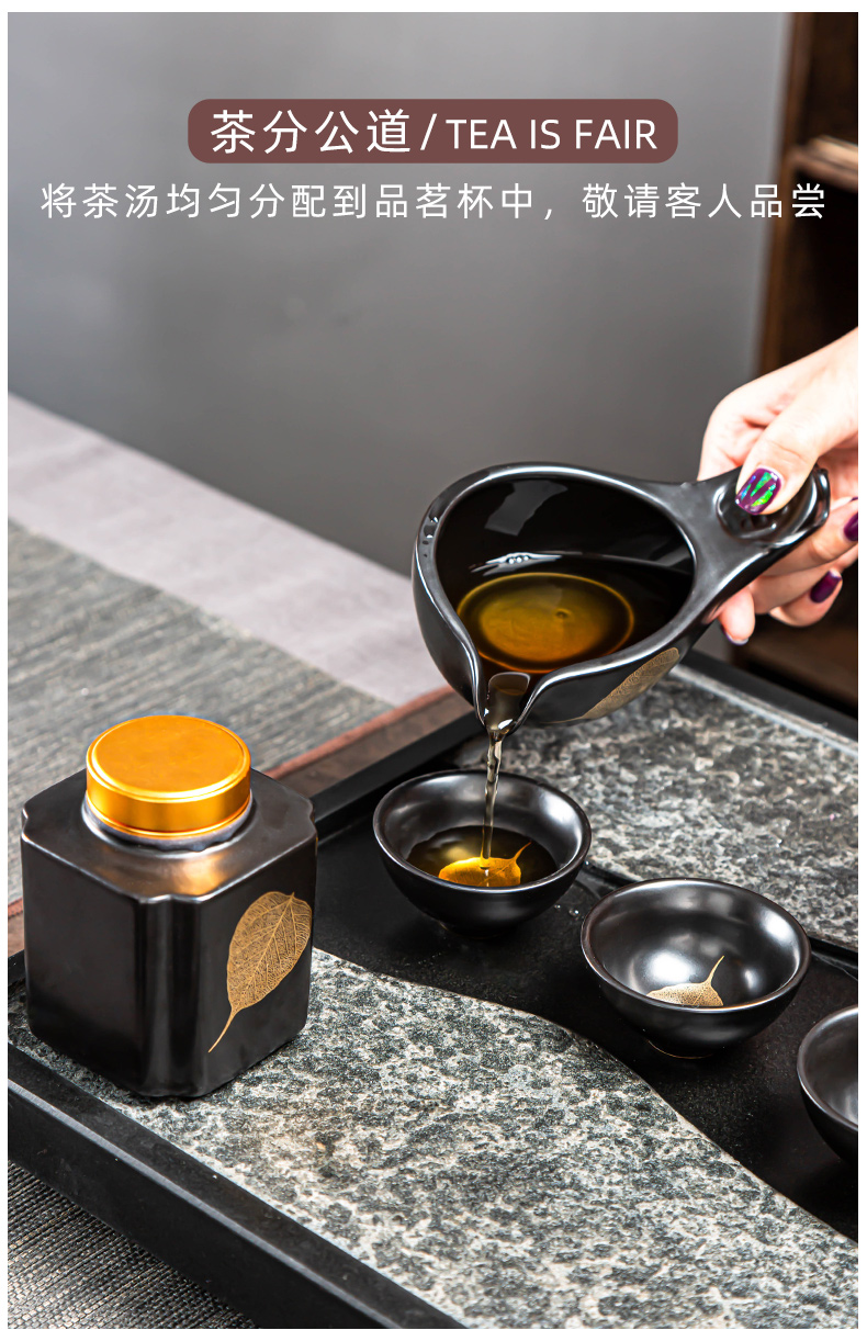 Gold konoha kung fu tea set lazy ceramic household cup teapot stone mill automatically rotating water make tea