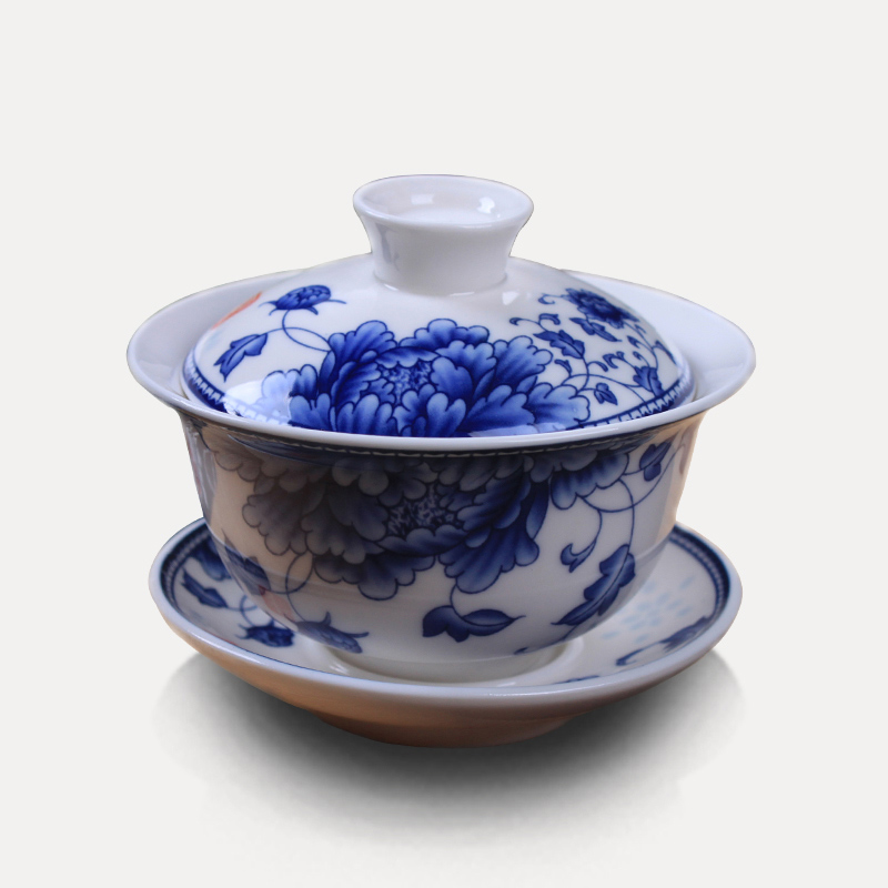 Palettes mingyuan tea tureen of blue and white porcelain ceramic kung fu tea tea prepared three only three of the bowl to bowl 150 ml