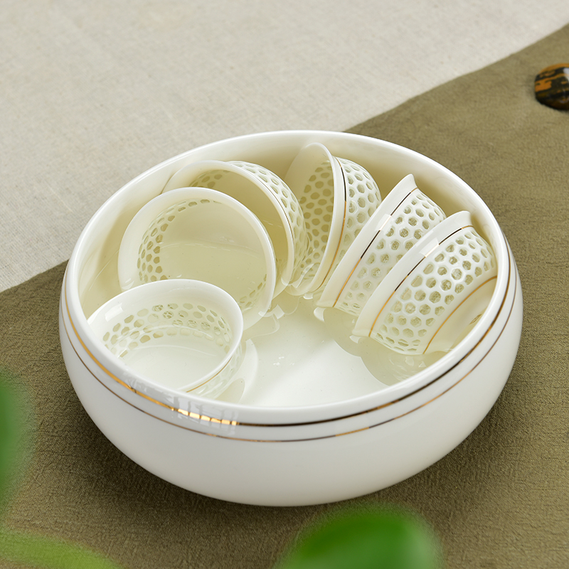 Blue and white porcelain tea cups of water to wash dishes washing writing brush washer from small 6 "ceramic kung fu tea accessories water the plants flower pot