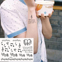 Xiaoqing's sexy arm wrist shoulder neck letter five-line score musical note tattoo patch waterproof K019