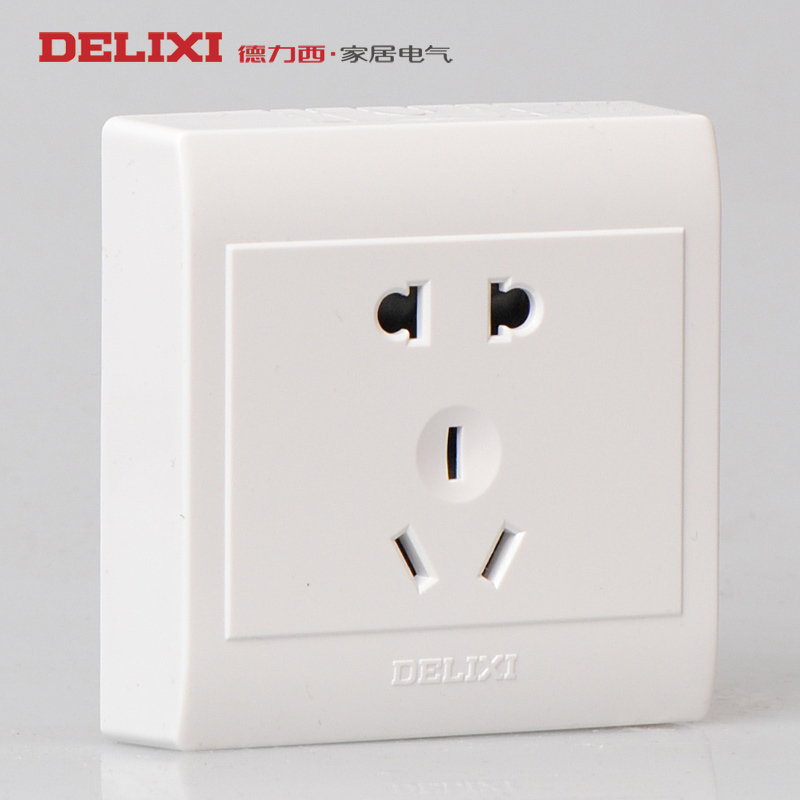 Delixi switch socket CD130 Clean Five-hole socket Two, three plug 5 hole (Clear)