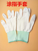 : pu painted finger gloves white anti-static Dip Dip finger glue coated nylon 13-pin non-slip Electronics