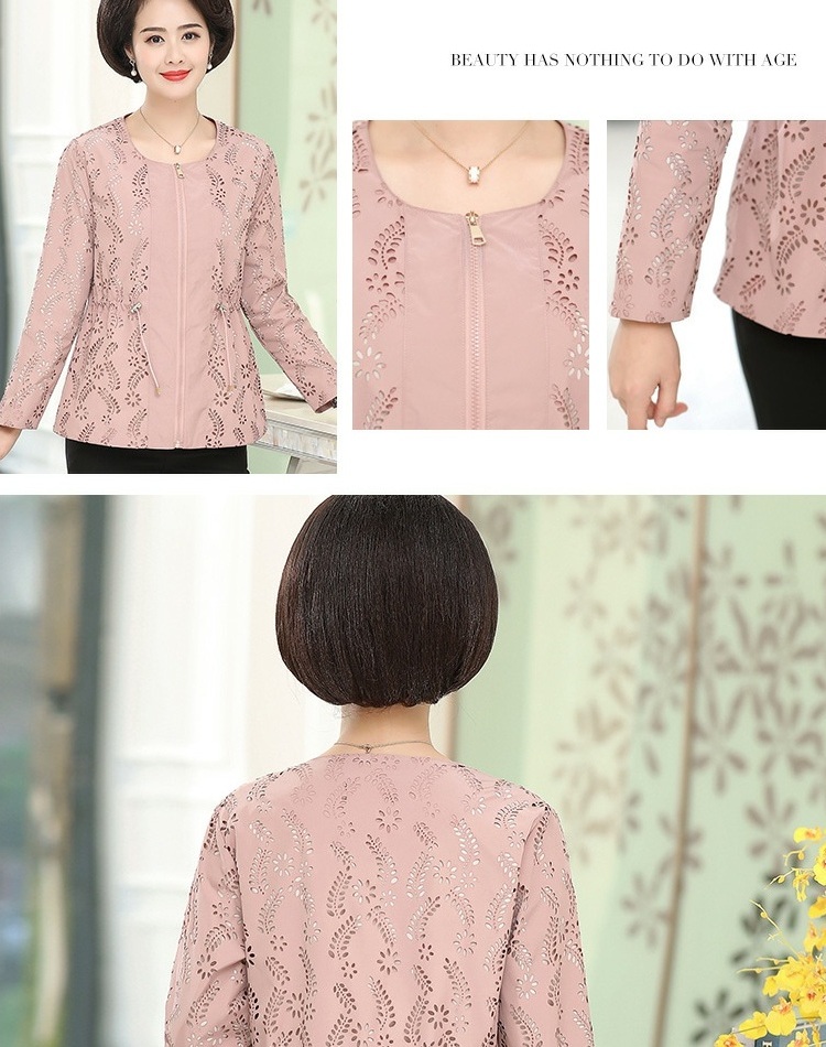 Phụ nữ trung niên hoang dã giản dị mẹ tải 40 tuổi 50 xuân hè tải 2019 khí chất rỗng áo khoác dài tay nữ - Quần áo của mẹ thời trang trung niên nữ