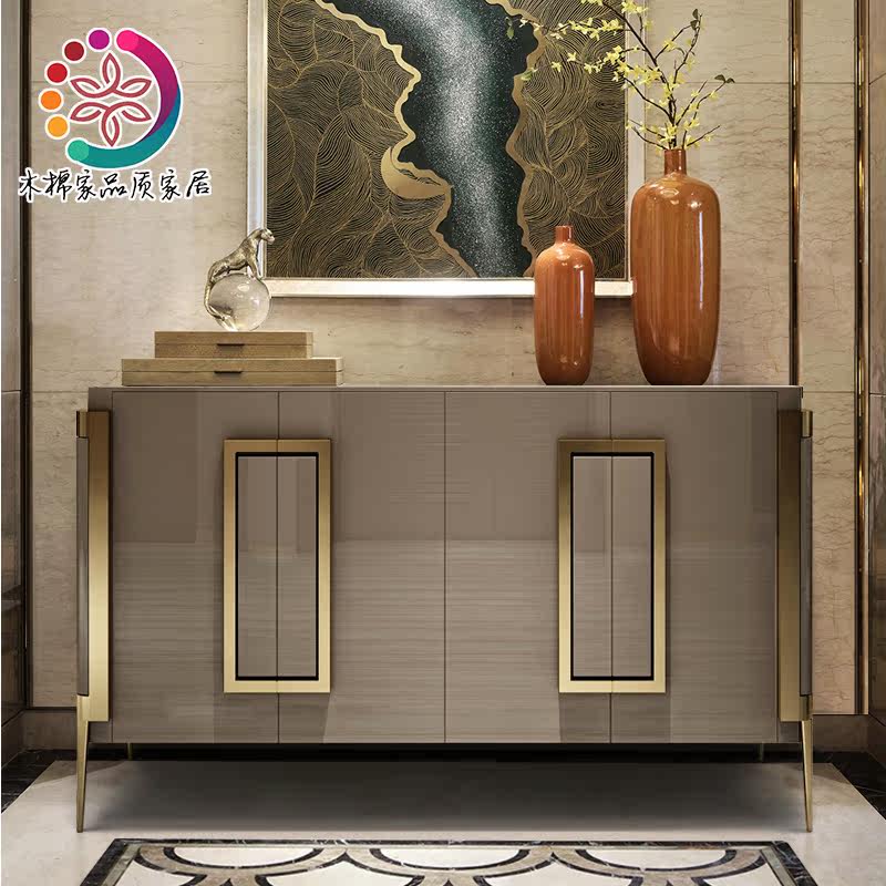 American-style dining cabinet porch cabinet light luxury style hall cabinet home door shoe cabinet Hong Kong-style storage cabinet high decorative cabinet