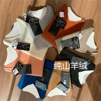 Welfare models originally sold 328 full cashmere island fine seamless line garment V collar pit knit sweater spring and autumn