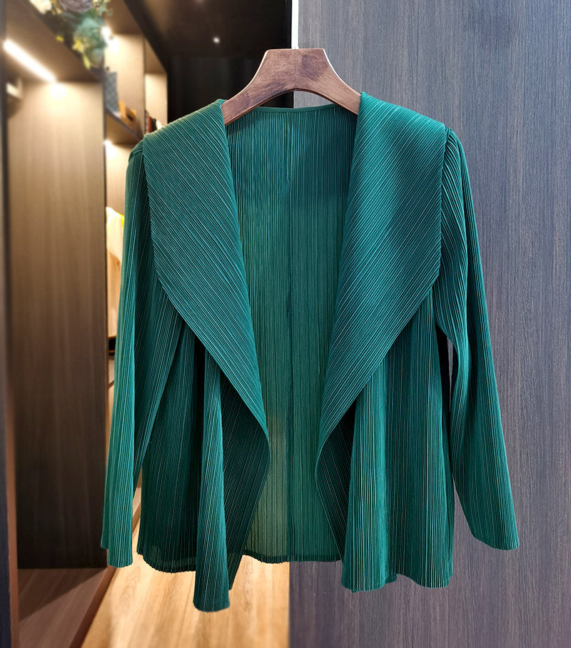 Áo cardigan nữ ngắn xếp ly 2022 dáng suông tay lỡ, phối khuy trước, tôn dáng — Tím hoa cà, Màu xanh da trời, Màu xanh lam, Màu xanh nước hồ chi tiết 9