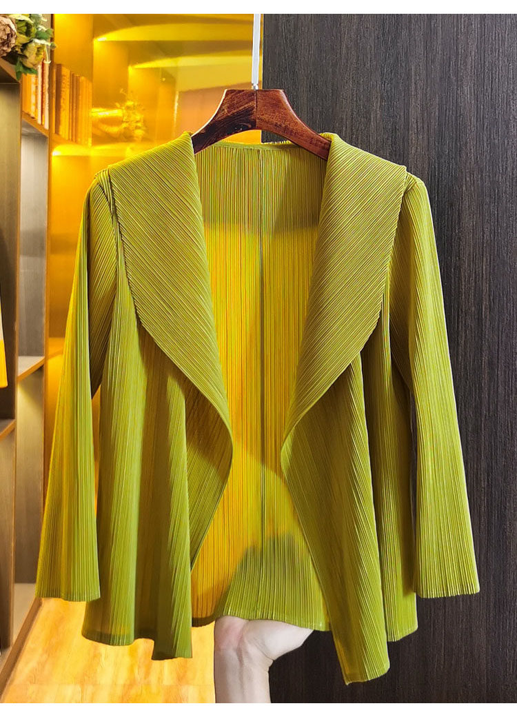 Áo cardigan nữ ngắn xếp ly 2022 dáng suông tay lỡ, phối khuy trước, tôn dáng — Tím hoa cà, Màu xanh da trời, Màu xanh lam, Màu xanh nước hồ chi tiết 3