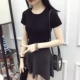 Áo lụa mùa hè mới màu rắn cổ tròn áo thun ngắn tay nữ Slim đan hàng đầu Hàn Quốc sinh viên hoang dã áo phông cao cấp