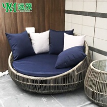 Outdoor rattan bed recliner beach back chair lunch bed sun room Swimming Pool Garden Beach Birdcage chair