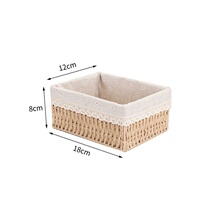 Woven storage u basket bedroom desktop cosmetics storage box living room debris finishing toy key snack storage