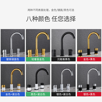  All-copper household modern hot and cold washbasin bathroom cabinet double handle three-hole washbasin split washbasin three-piece faucet