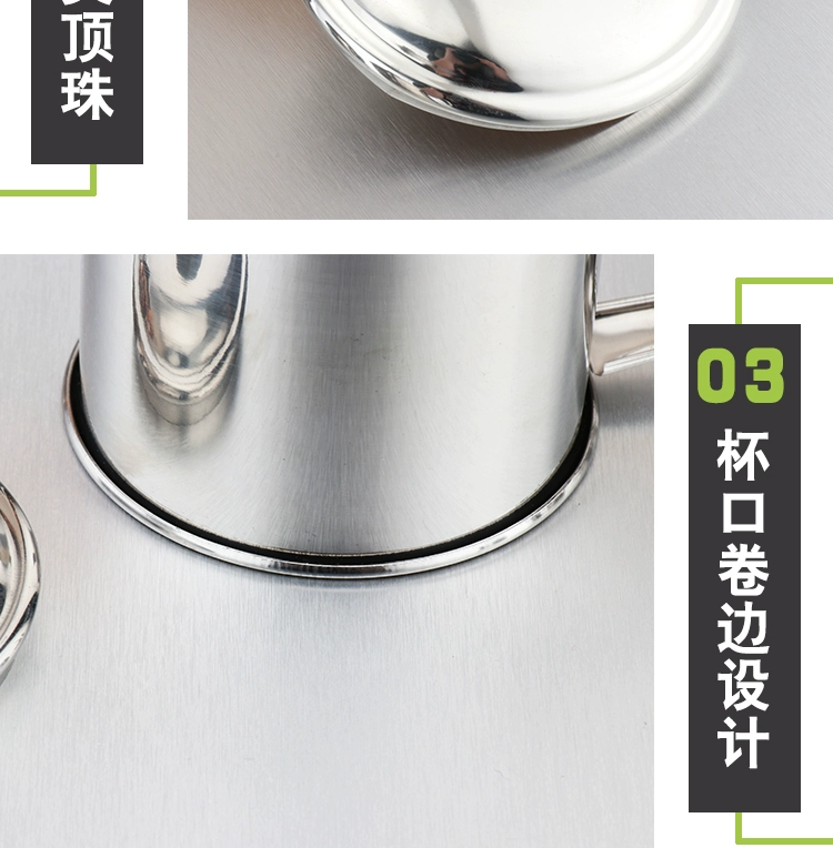 Cốc inox không từ tính có nắp cốc mẫu giáo cốc nước học sinh trẻ nhỏ cốc uống nước trà xi lanh cốc cốc bình nước tập gym