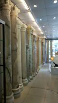 A pair of Roman columns. Jade European literary retro natural stone columns available from stock. Customized villa decoration.