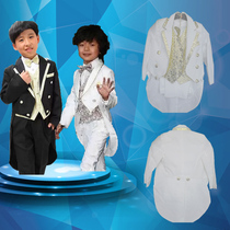 Flowers Child Piano Show Clothing Boy Black and White Oak Magic Costume for Childrens Flower Childrens Clothing