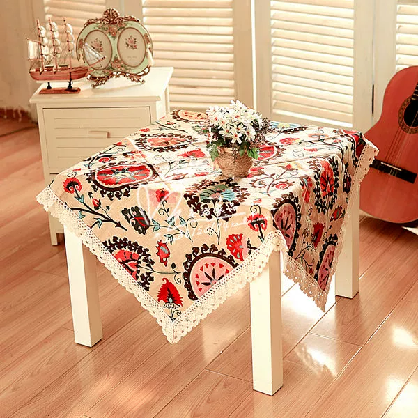 Vườn cotton linen bảng bàn cà phê vải khăn trải bàn tròn nhà hàng bar dài bảng khăn trải bàn mô hình cây ảnh nền