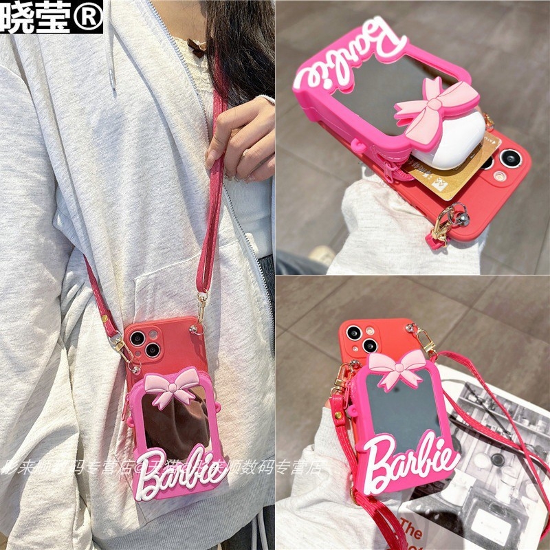 Bowknot Coin Purse Suitable for Apple 15 Pro Max Phone Case iPhone 13 Crossbody Strap 12 Pro Max/11 Makeup Mirror 14 Pro Anti-Drop XS Max/Xr Full Coverage 13 Pro Max Soft