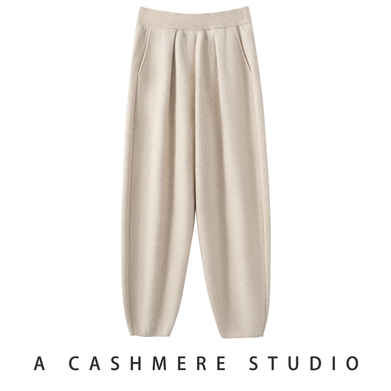 Highly Recommended Super Slimming~ Thickened Pure Cashmere Jogging Pants for Women, Knit Long Pants for Outdoor Wear, Autumn and Winter Casual Pants