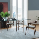 MOREDUO/Итальянский минималистичный письменный стол и стул Tilly, кресло из цельного дерева, тканевый одиночный стул, современный скандинавский стиль