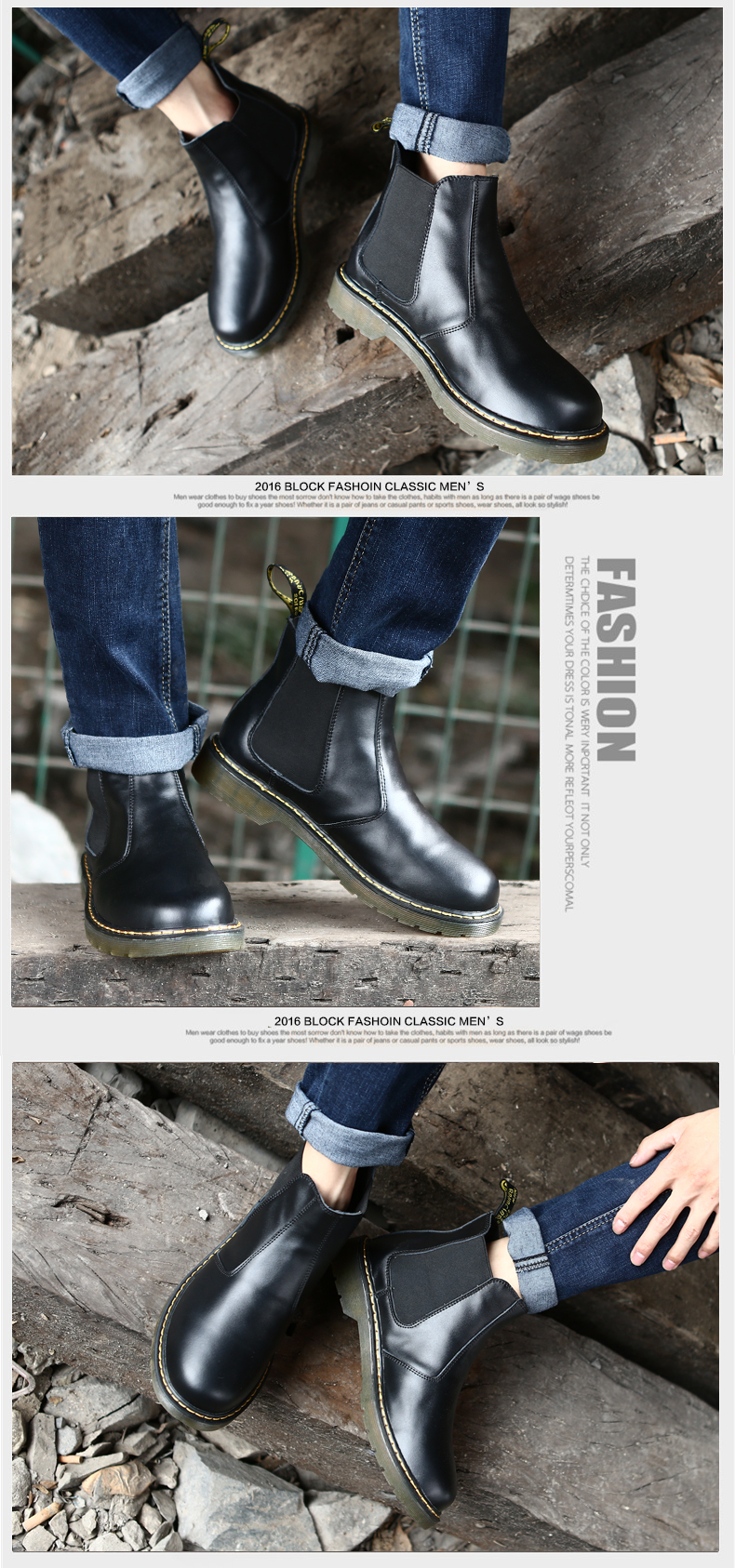 Giày nam Chelsea Martin ủng 45 đôi giày nam cực lớn 46 Giày cao cổ của Anh 47 Giày da mùa thu giày boot nam cao cấp