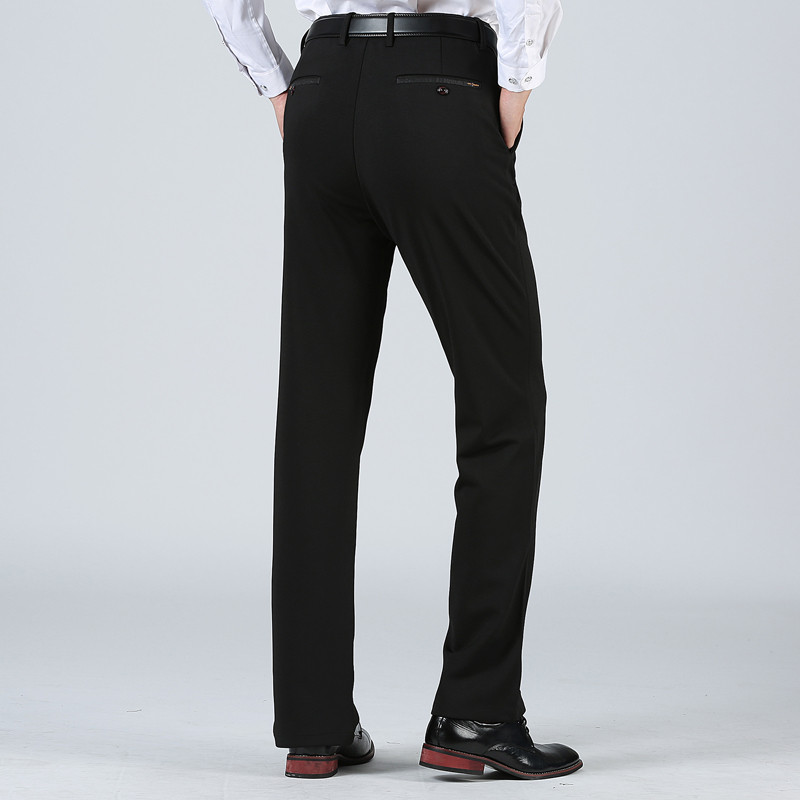 Mùa đông cộng với phân XL quần tây nam thun thun rộng quần dài quần dày cộng với quần nhung nam kinh doanh bình thường quần thun nam