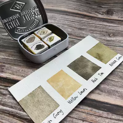 Hand-ground mineral watercolor pigment niche optional color gray Forest color imported from Italy