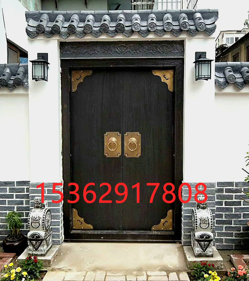 Antique solid wood door Huipai door double switch Classical door Villa door Courtyard door Chinese style door customization